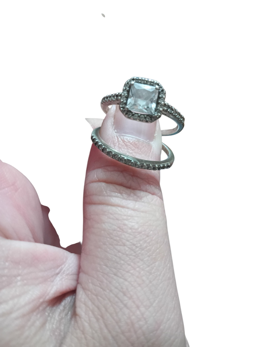 Silver-Tone Bridal Ring Set